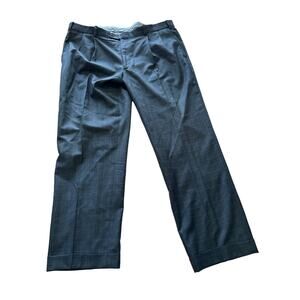 Ari8TO Aristo Eighteen Pants Aberdeen Flat Front Cuffed Check Wool Gray/Blue 42